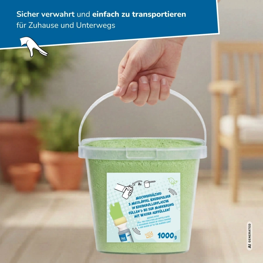 alldoro - Kreidepulver im Eimer 1kg grün