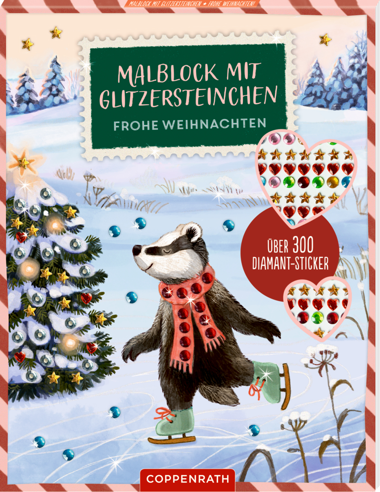 Spiegelburg - Malblock Glitzersteinchen: Frohe Weihnachten