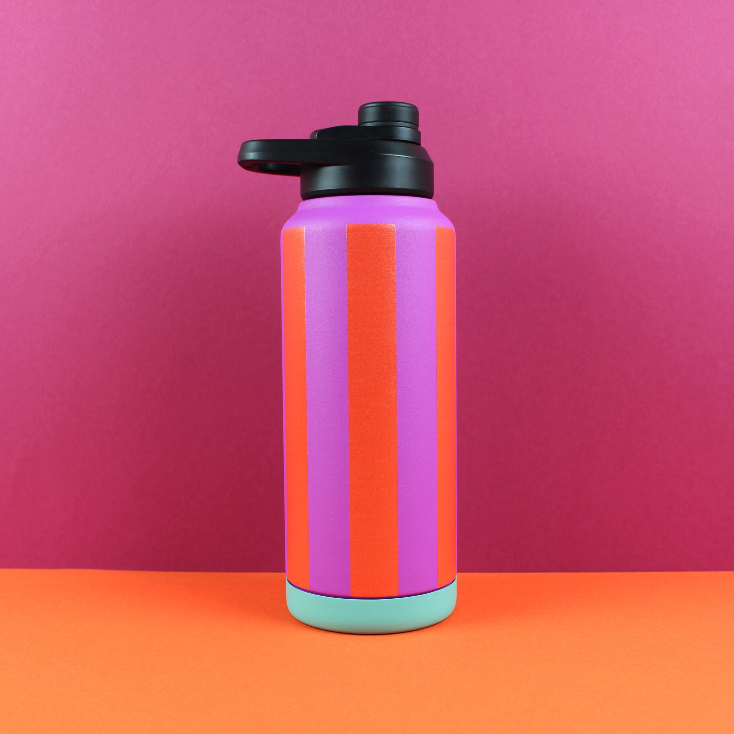 ava&yves - Trinkflasche Streifen Fuchsia/Rot