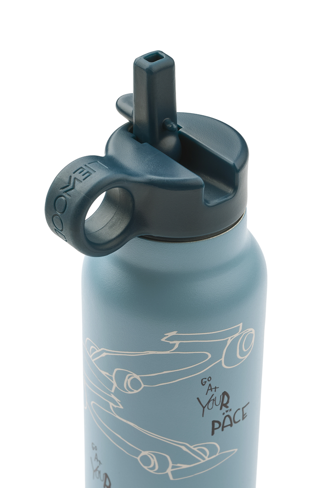 Liewood - Trinkflasche Falk Race cars / Beach blue 350 ml