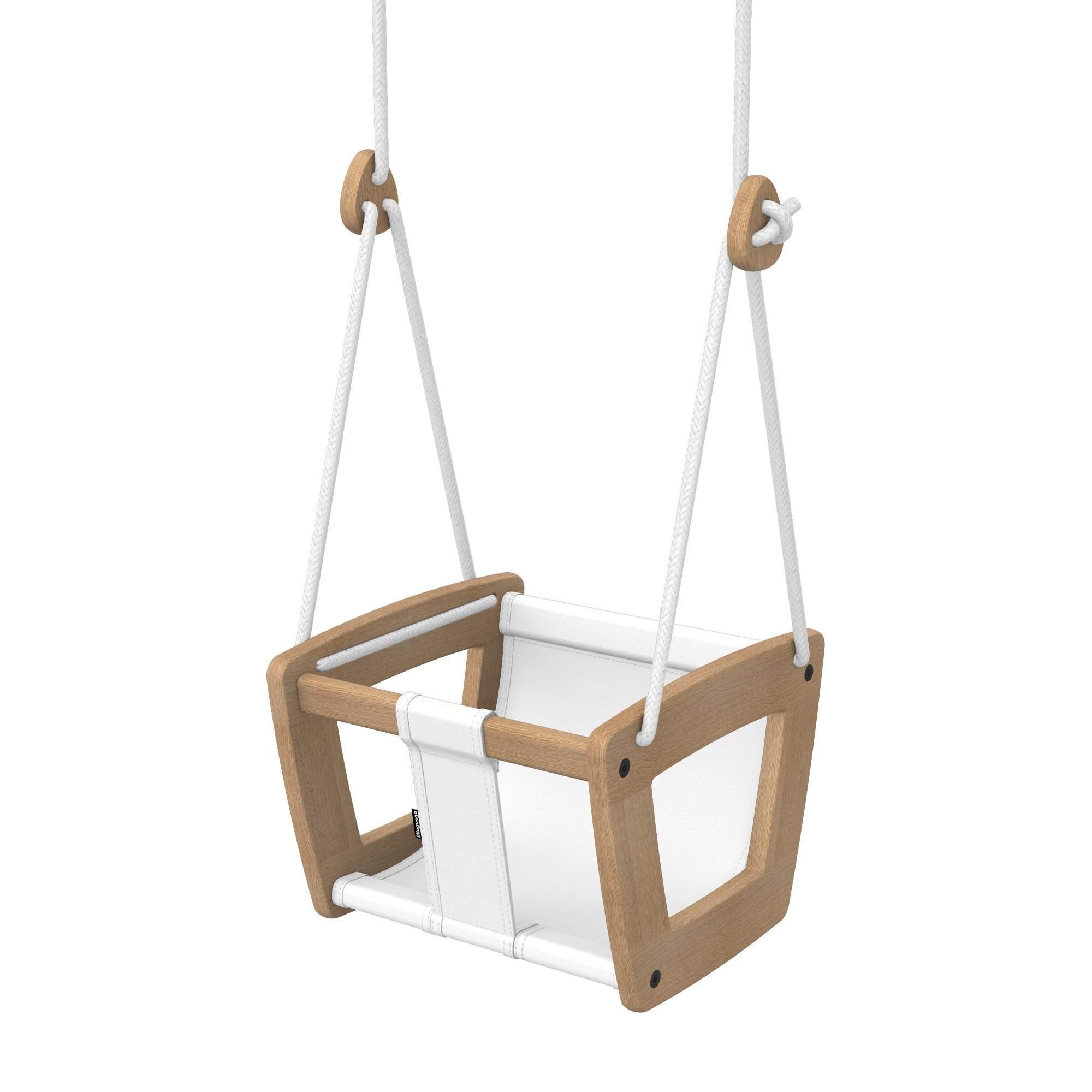temptoddler-swing-oak-white-baby-schaukel-1-4 Lillagunga - Toddler Oak - White Leather - weiße Seile