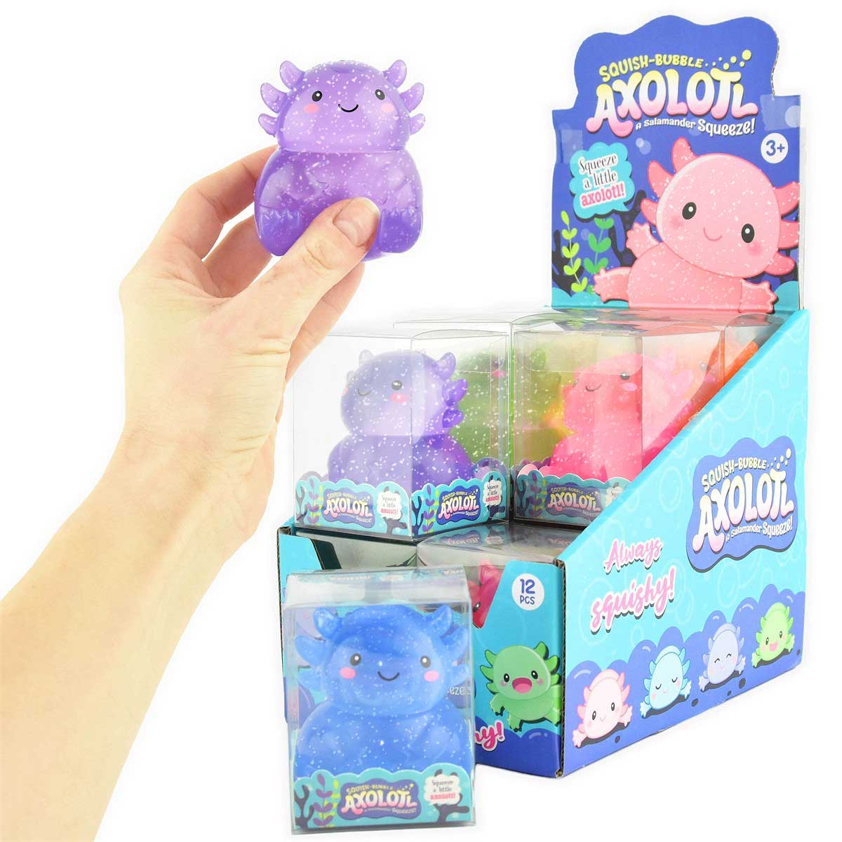 Robetoys - Squeeze Axolotl mit Glitzer