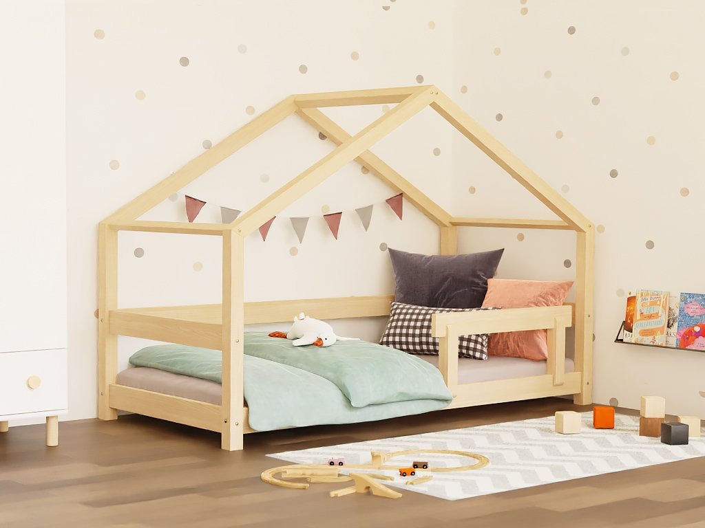 BENLEMI - Hausbett "Lucky" mit Bettgitter