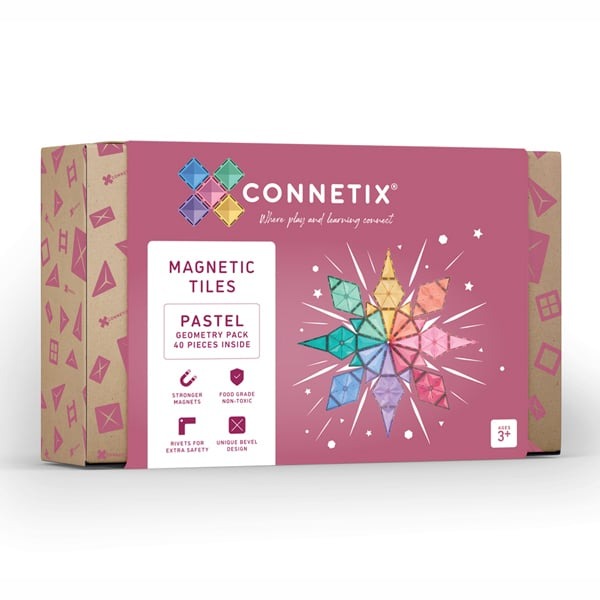 Pastel-600-x-600_40pc-Geometry connetix - Magnetbausteine Pastel Geometry Pack 40-tlg.