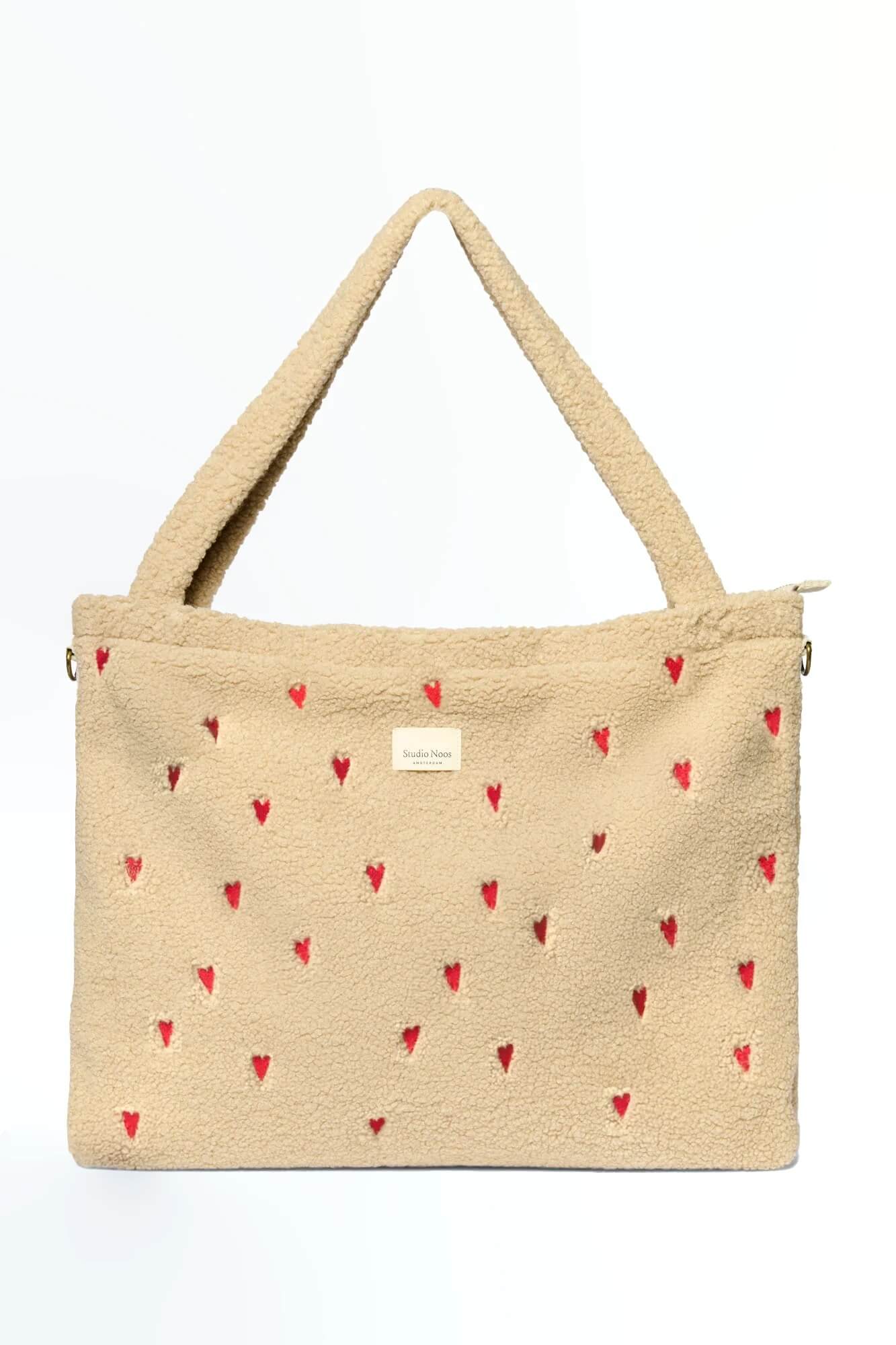 Studio Noos - Wickeltasche Ecru Teddy Hearts Studio Noos - Wickeltasche Ecru Teddy Hearts