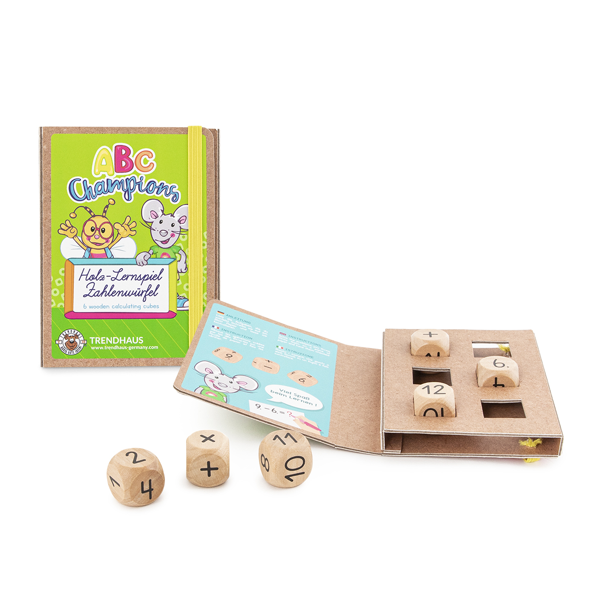 Trendhaus - ABC CHAMPIONS Holz-Lernspiel Zahlenwürfel