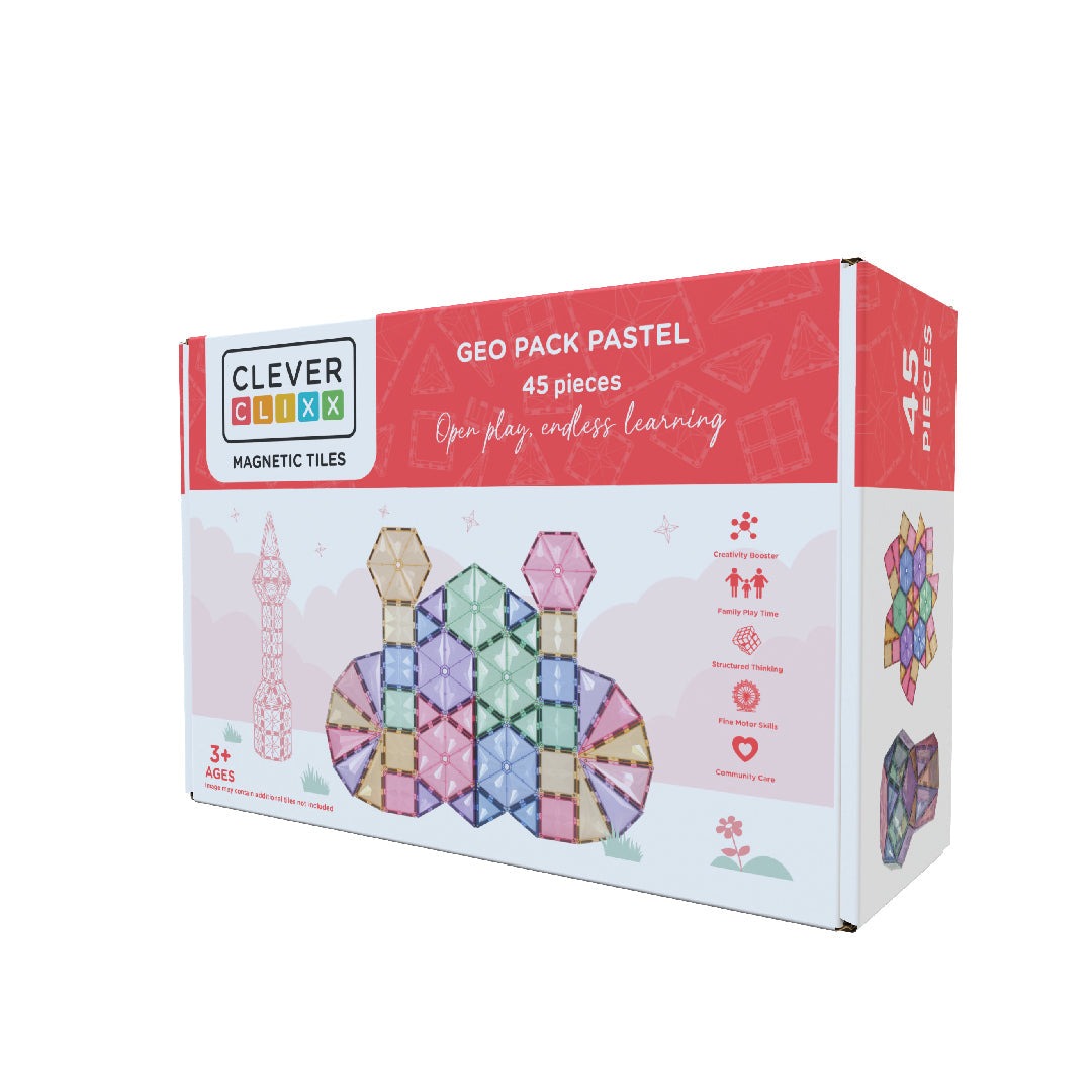 CleverClixx - Magnetbausteine Geo Pack Pastel