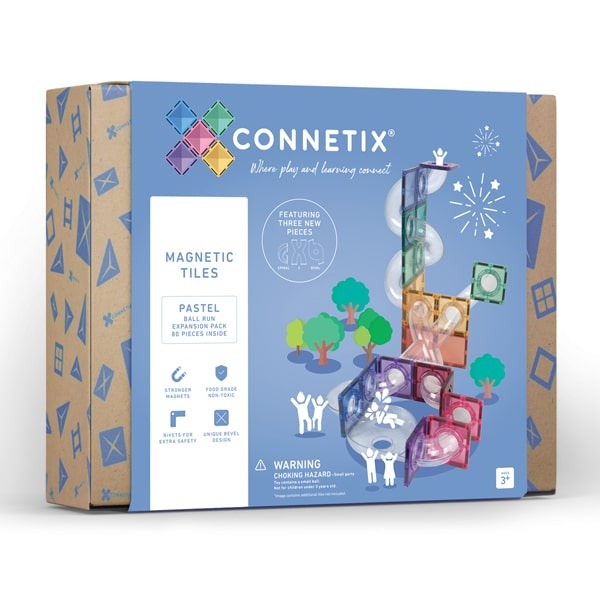 connetix - Magnetbausteine Pastel Ball Run Erweiterung 80-tlg.