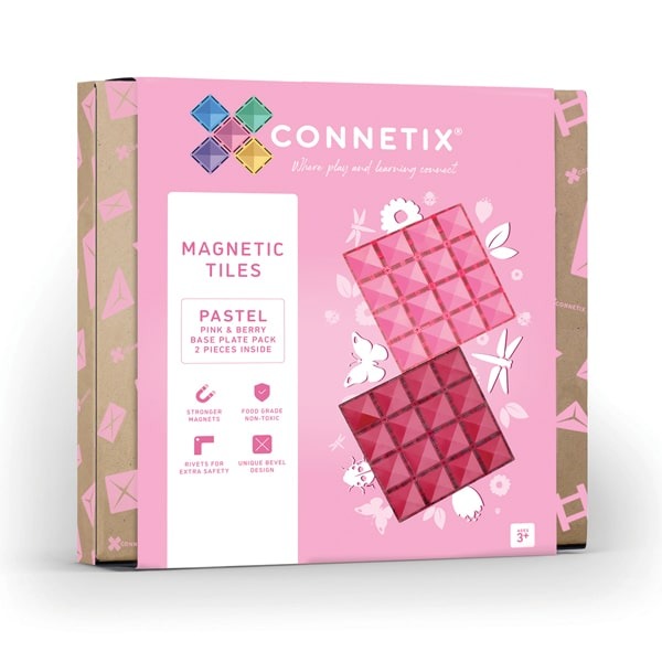connetix_base-plate_pink-berry-3 connetix - Magnetbausteine Base Plate Pink & Berry 2-tlg.