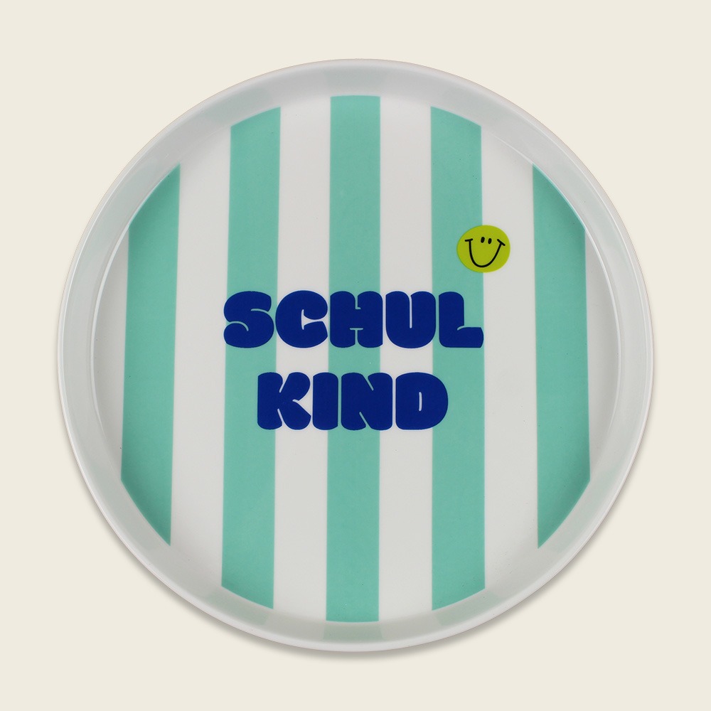 ava&yves - Porzellan-Set Schulkind Streifen Türkis/Grün