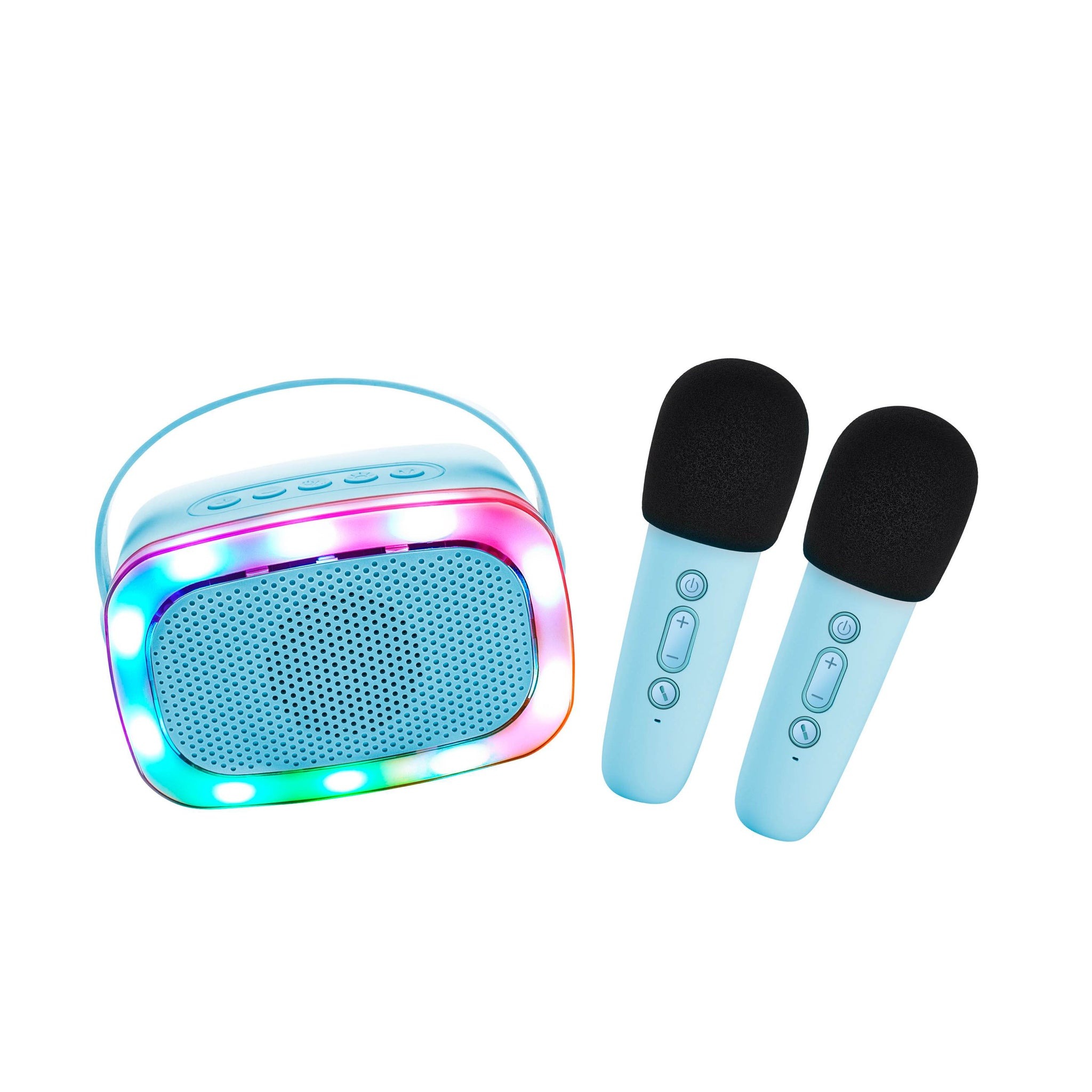 Lalarma - Karaokebox mit Licht und zwei Mikrofonen Blue Lalarma - Karaokebox mit Licht und zwei Mikrofonen Blue