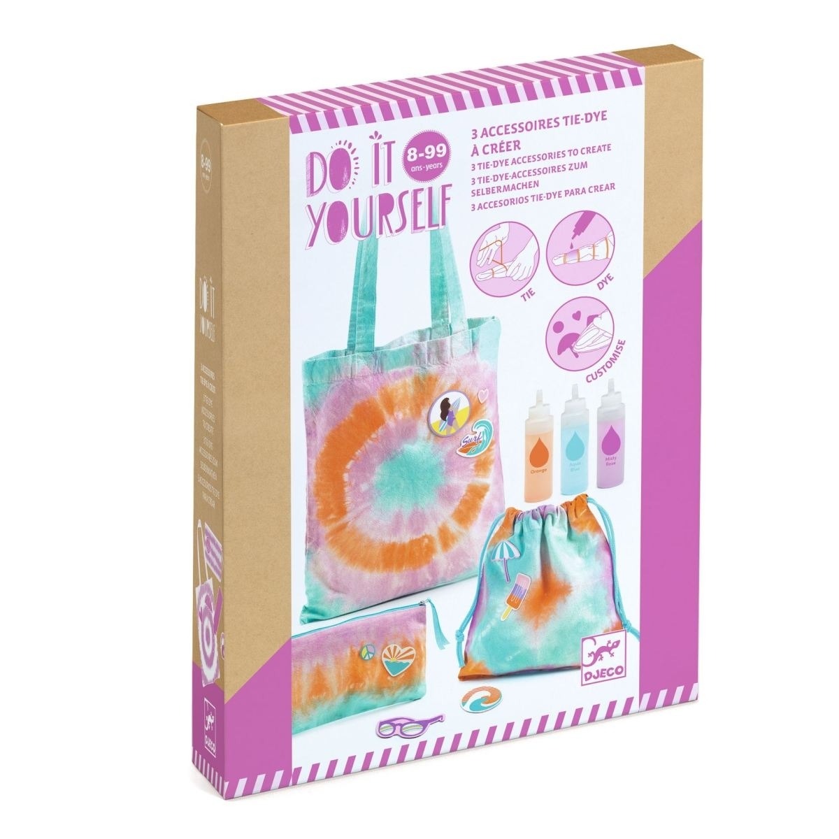 Djeco - DIY: 3 Batik-Set Taschen