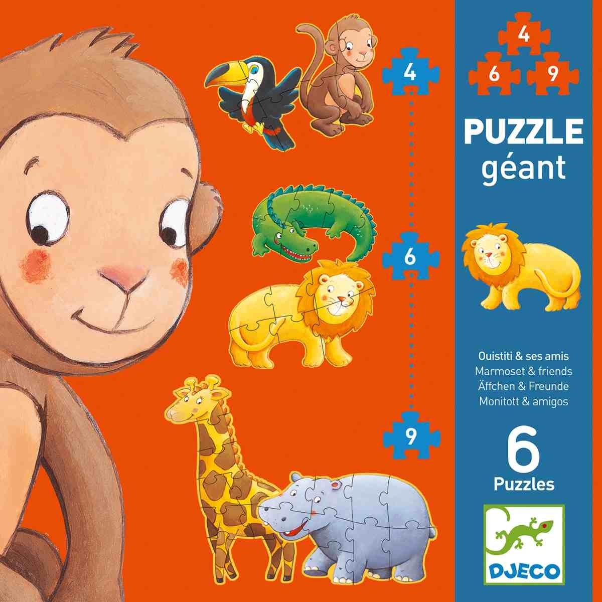 DJ07114-Puzzle-AEffchen-und-Freunde-369-Teile-1 Djeco - Erstes Puzzle: Marmoset & Freunde