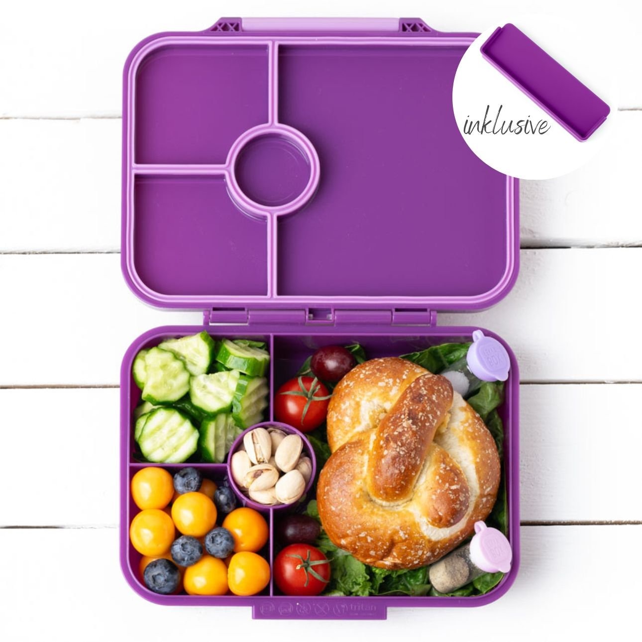 LEKKABOX - Classic Lunchbox Lilac mit 4 Fächern