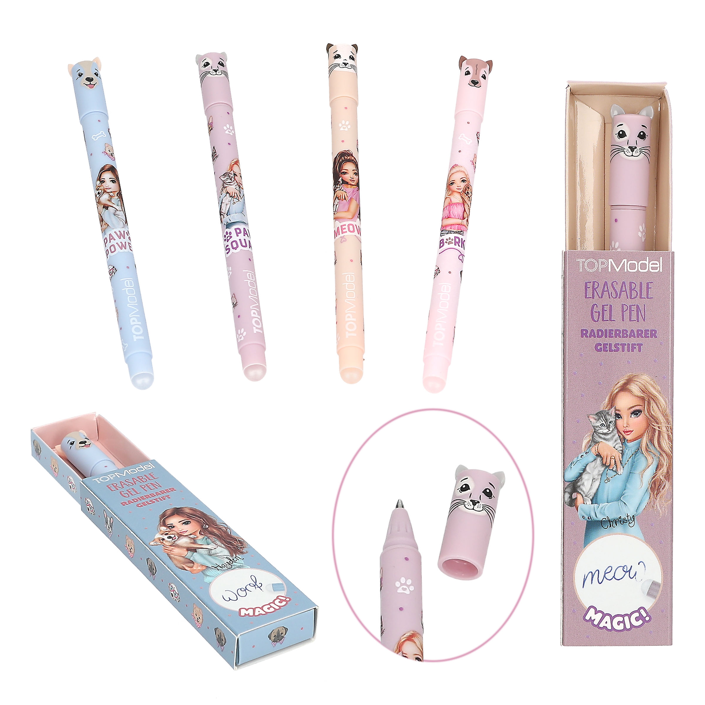 TOPModel -  Radierbarer Gelstift KITTY & DOGGY