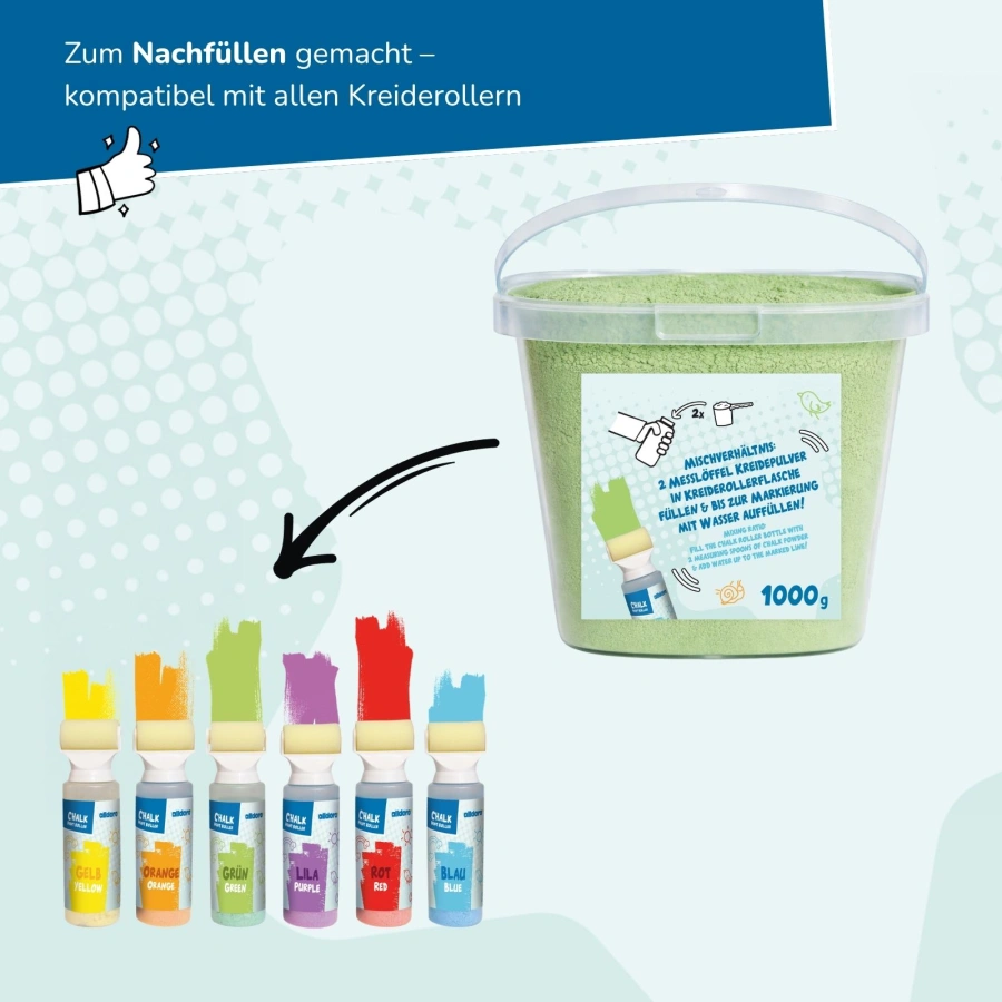 alldoro - Kreidepulver im Eimer 1kg grün