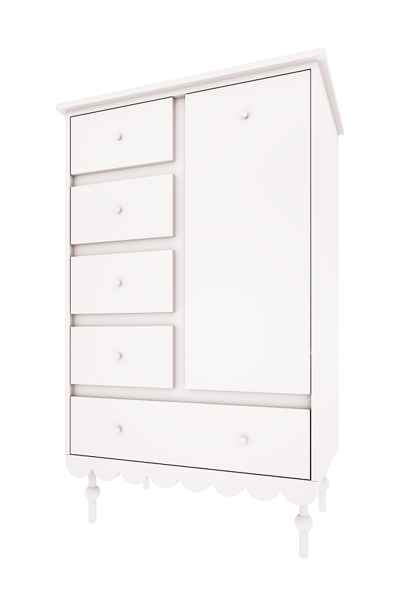 komoda-babushka-chest-of-drawers Wood Luck - Kommode Babushka off-white tall