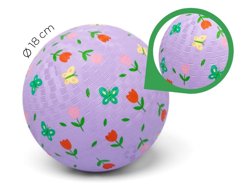 Little L - Ball aus Naturkautschuk "Tulpen" ⌀18cm 