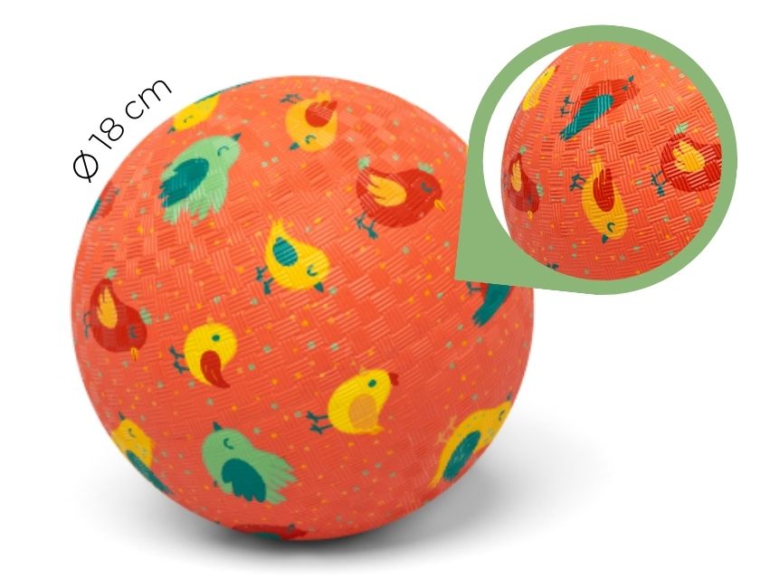Little L - Ball aus Naturkautschuk "Vögel" ⌀18cm 