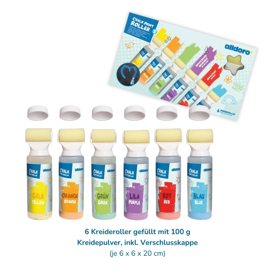 alldoro - Straßenmalkreide Roller 6er-Set