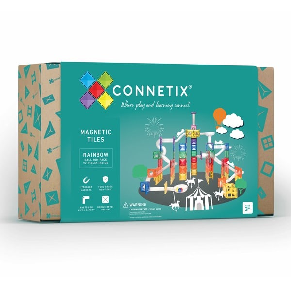 connetix - Magnetbausteine Rainbow Ball Run 92-tlg.