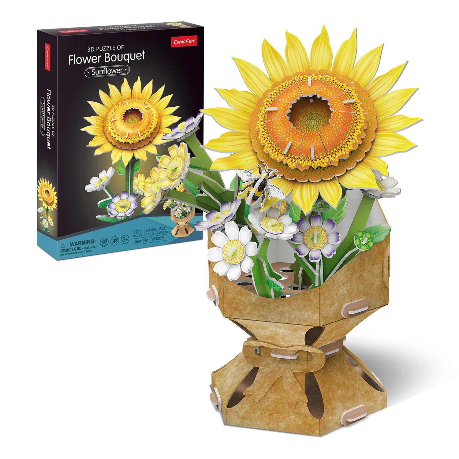 CubicFun - 3D Puzzle Blumentopf Sonnenblume