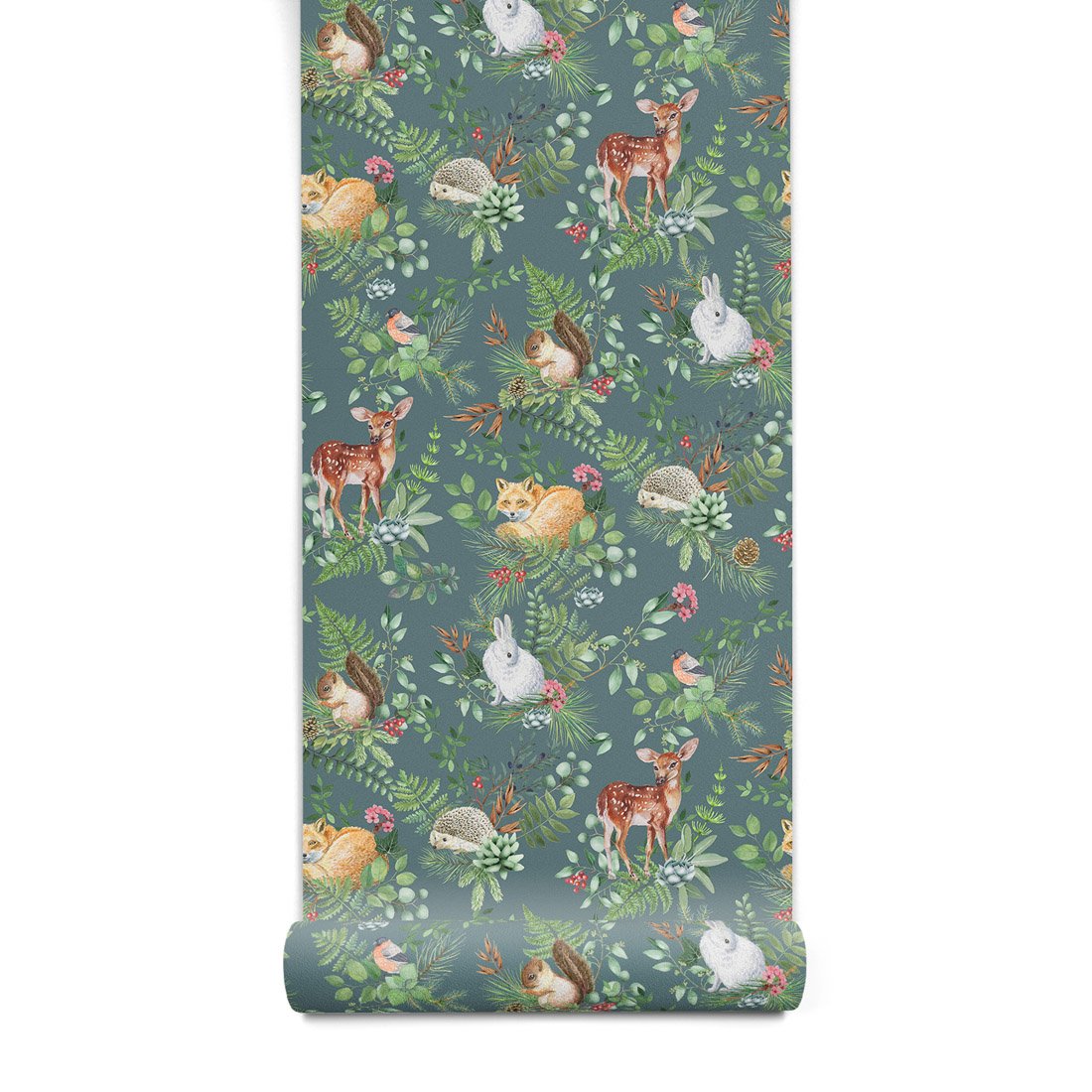tapeta-woodland-green-01 PASTELOWELOVE - Kindertapete woodland green