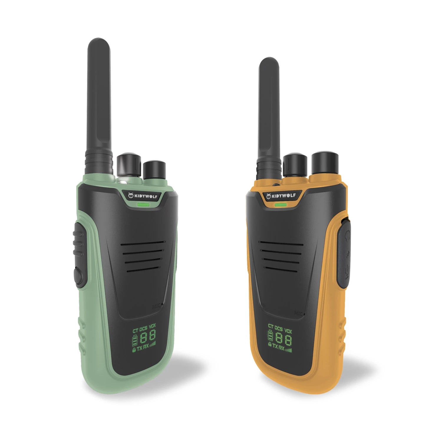 kidywolf_walkie-talkie_gelb-gruen-10 KIDYWOLF - Walkie-Talkies mit Taschenlampe grün/orange