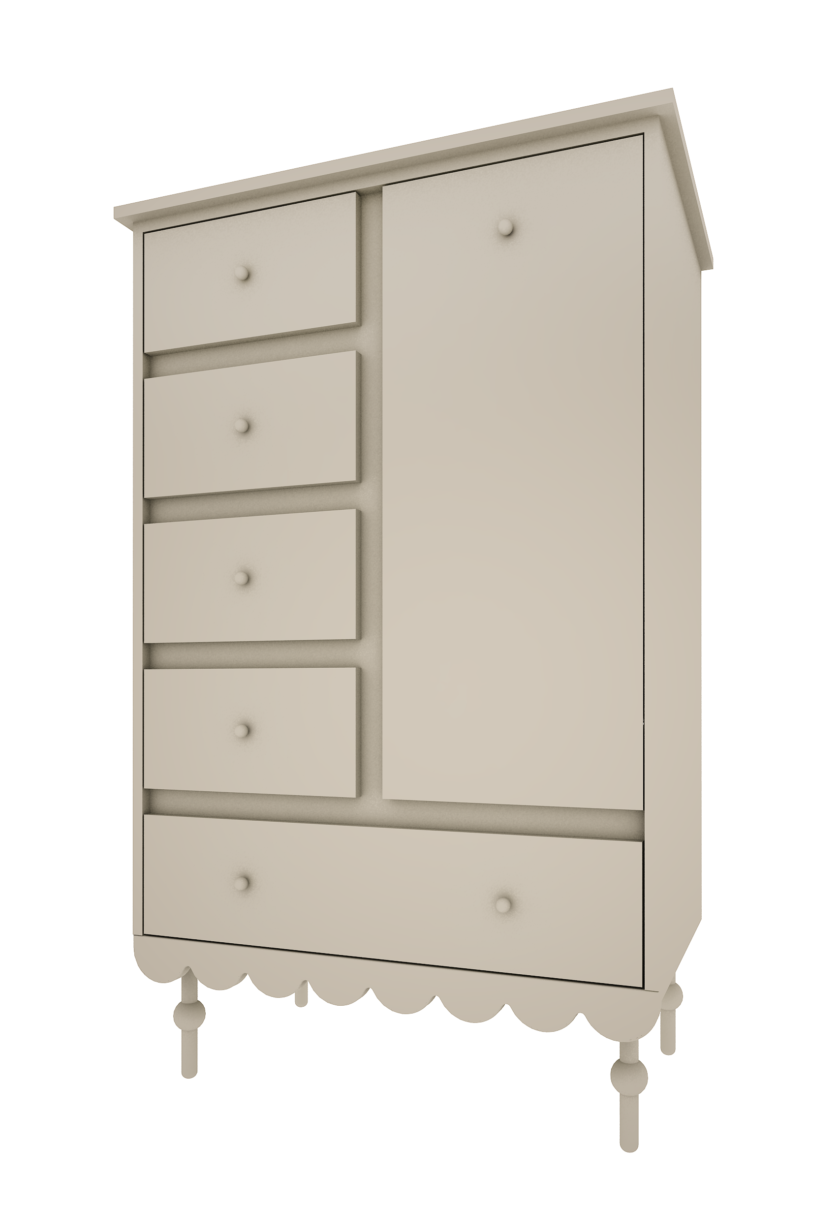 B100-01-komoda-babushka-chest-of-drawers Wood Luck - Kommode Babushka olive tall