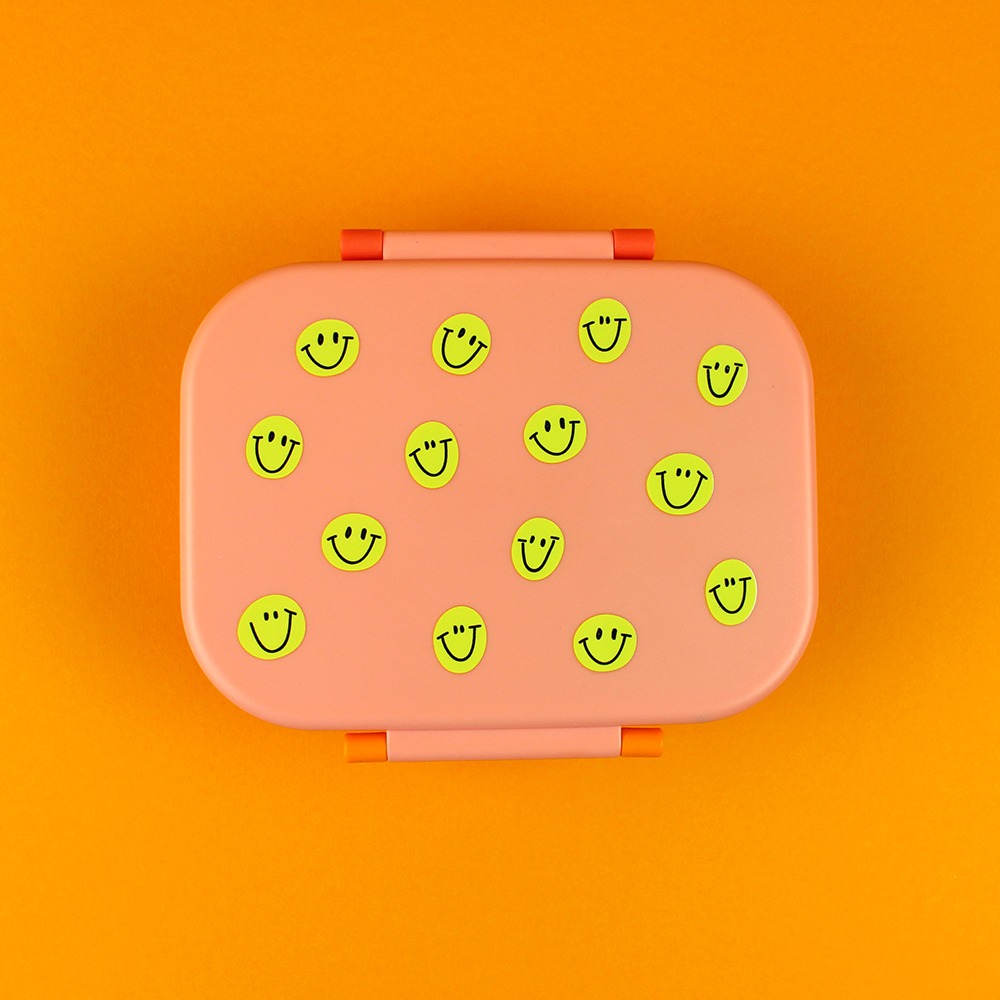 ava&yves - Lunchbox Smiley Rosa/Rot