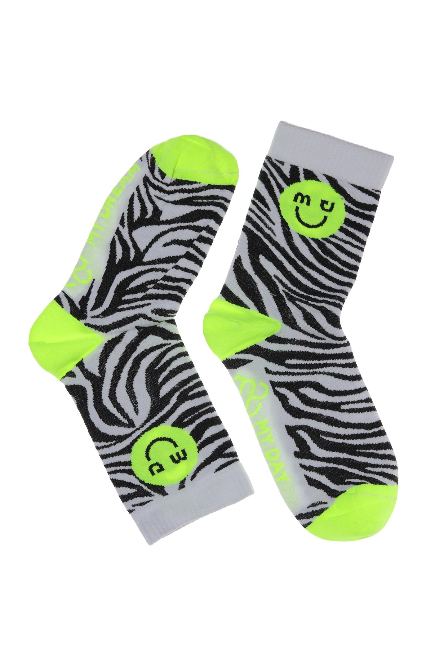 My day My dream - Socken Erwachsene Neon Zebra