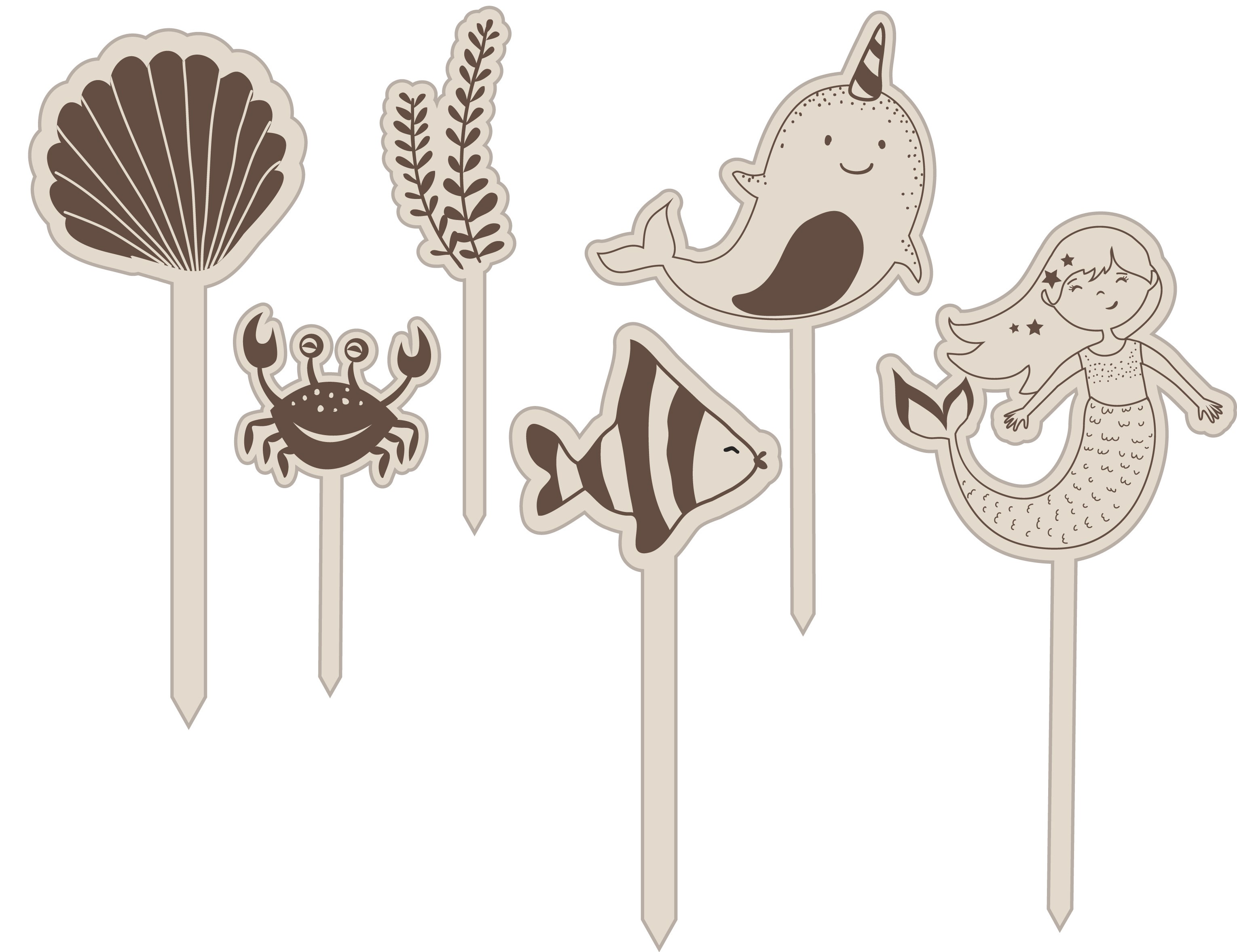 Invy Design - Cake Topper "Ocean" 6er Set