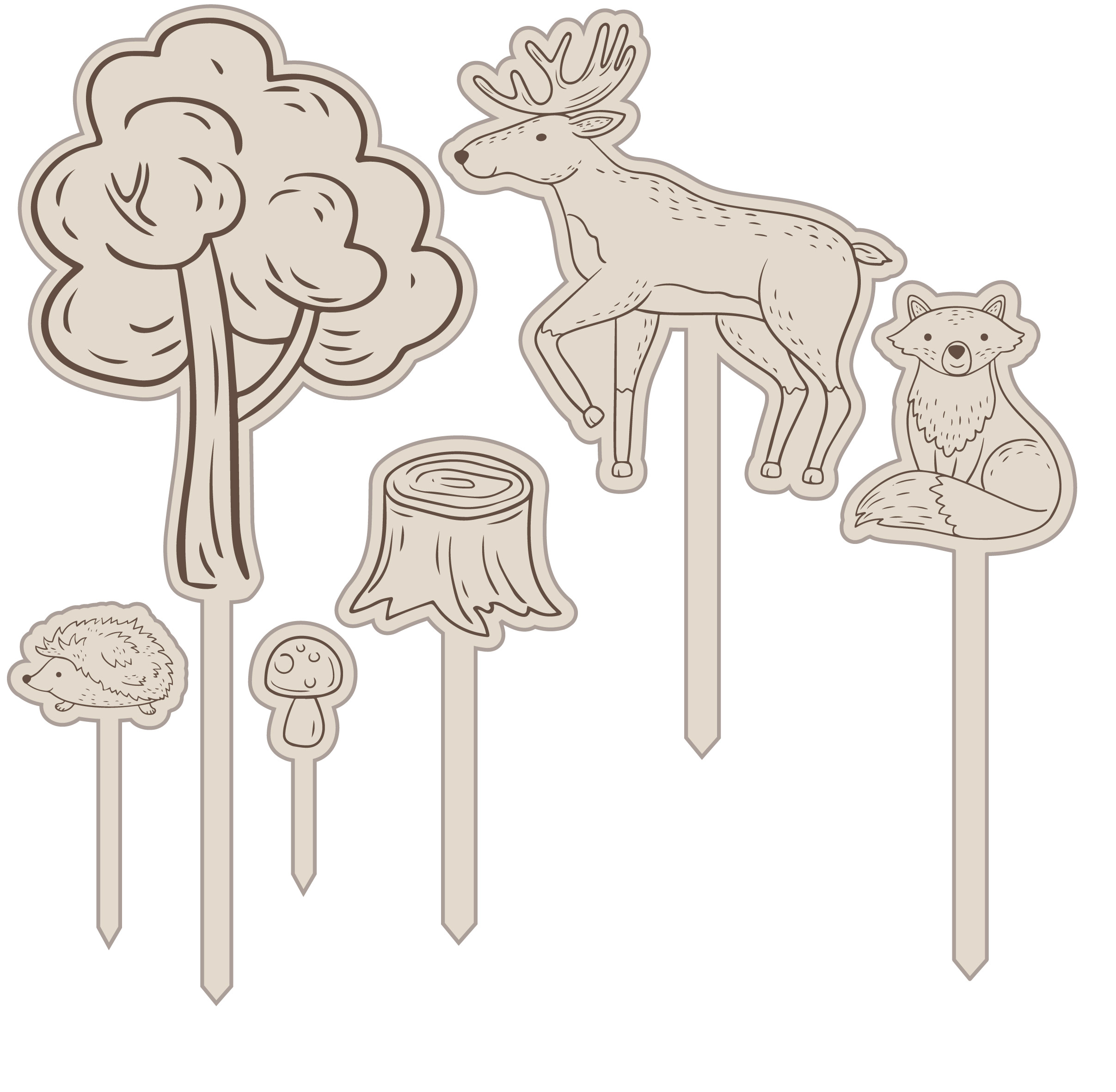 Invy Design - Cake Topper "Forest" 6er Set