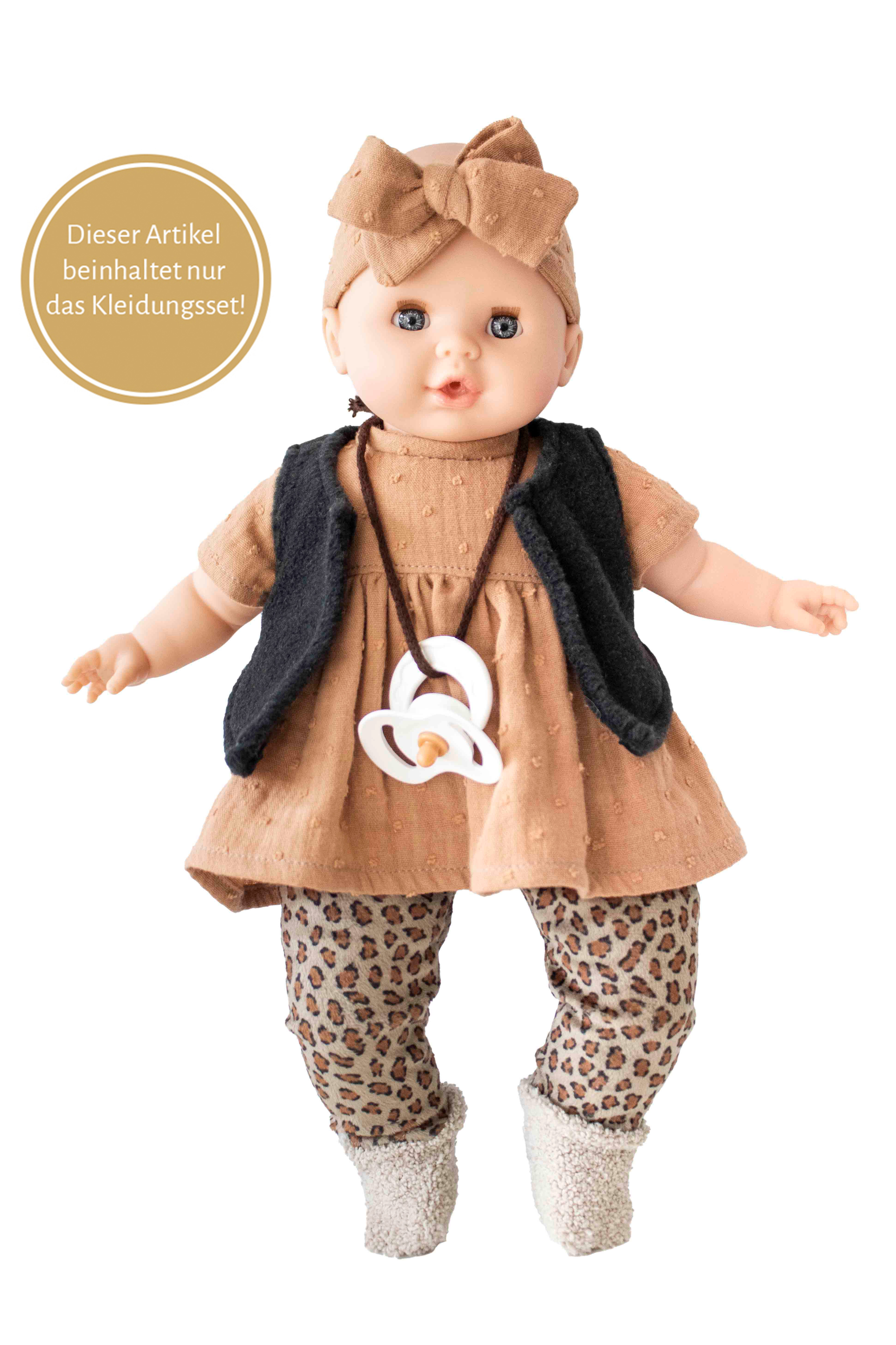 Kleidungsset Paola Reina - Puppenkleidungsset für 36cm Puppen mit Schnuller