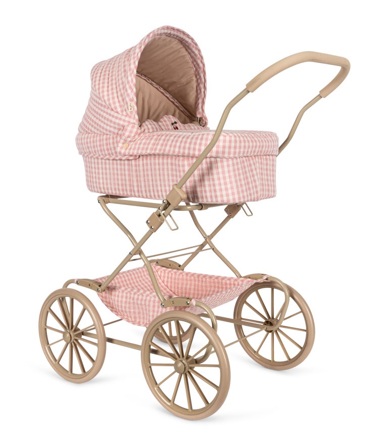 konges slojd - Puppenwagen Powder Pink Check