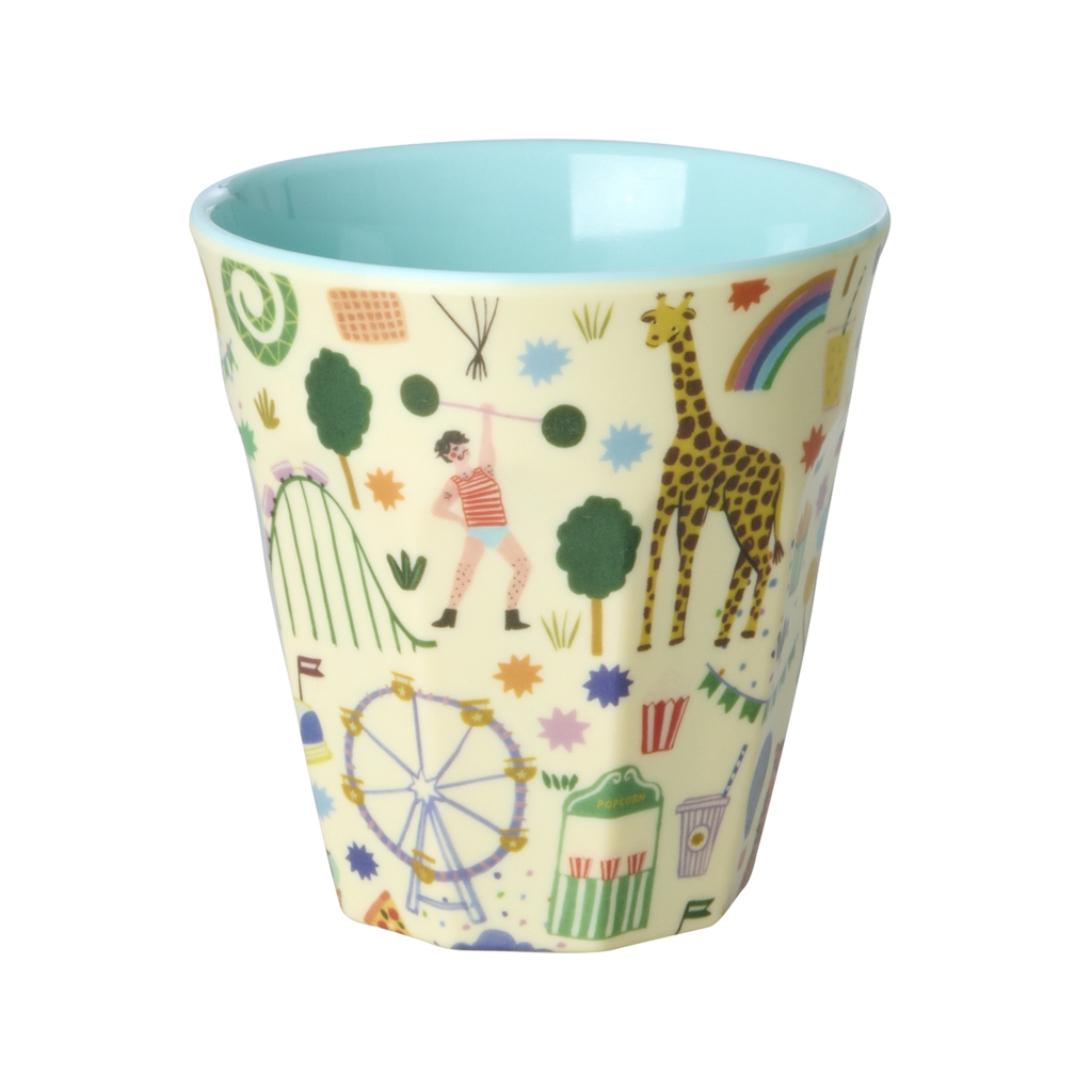 RICE - Becher aus Melamin Fun Fair Print Mint medium