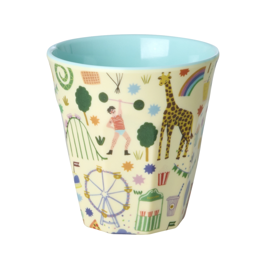 RICE - Becher aus Melamin Fun Fair Print Mint medium RICE - Becher aus Melamin Fun Fair Print Mint medium