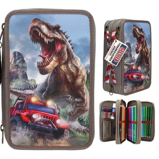 DINO WORLD - 3 Fach Federtasche NEW WORLD