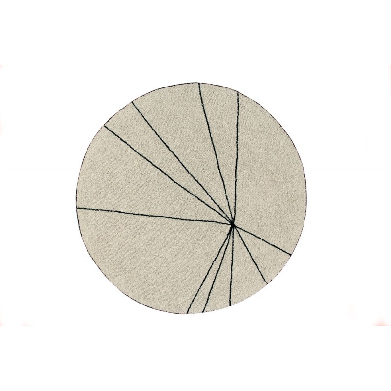 tempwashable-rug-rounded-trace-beige Lorena Canals - Teppich "Trace" Beige Ø 160
