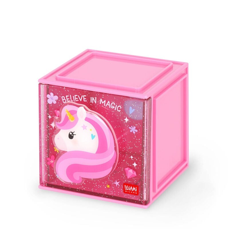 Legami - Erweiterbare Schreibtischbox - Cutie Cube Unicorn