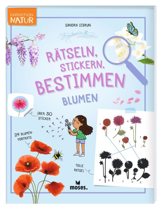 moses - Rätseln, Stickern, Bestimmen: Blumen