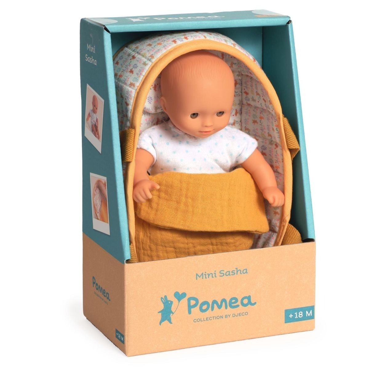 Djeco - Puppe Mini Pomea "Sasha" mit Trage