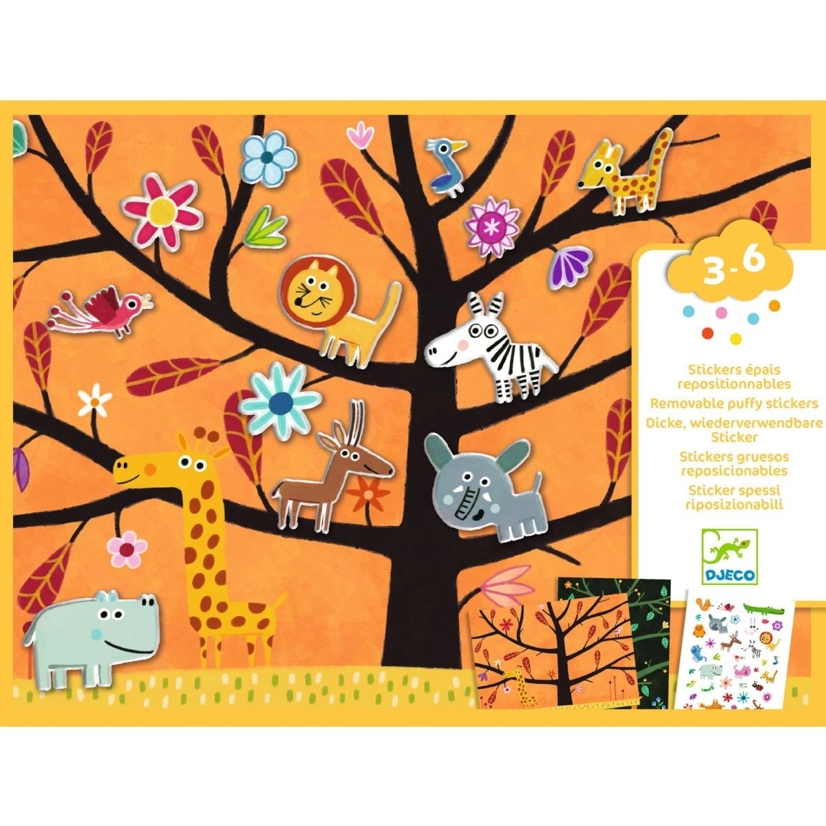 Djeco - Sticker: Tiere auf dem Baum