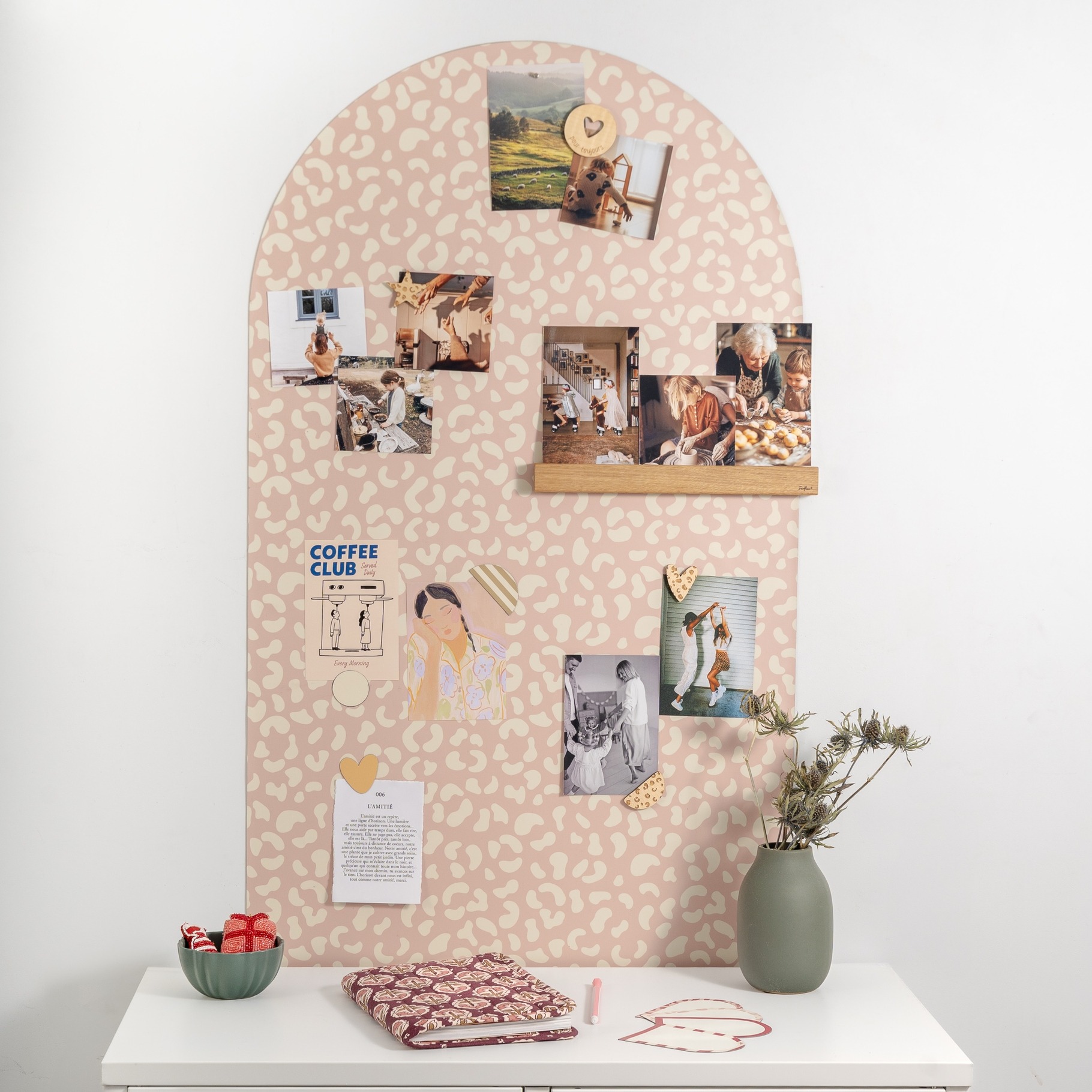 Ferflex - Magnettafel Bogen Leo rosa 100 x 58 cm