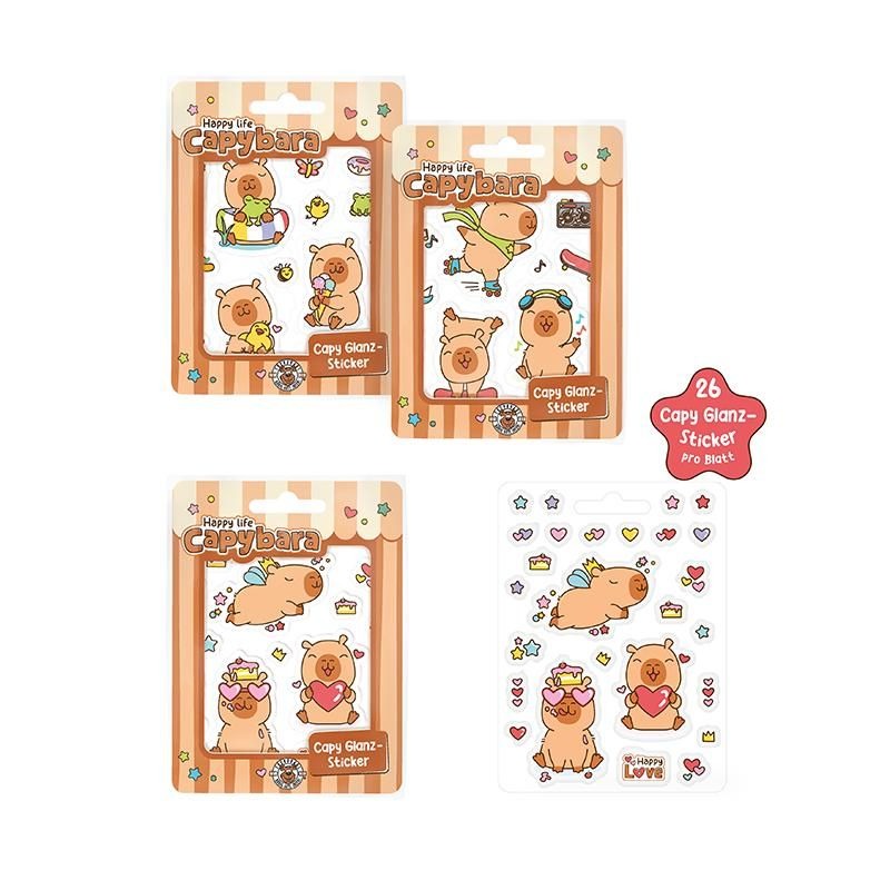 Trendhaus - Happy Life Capybara Sticker-Set 