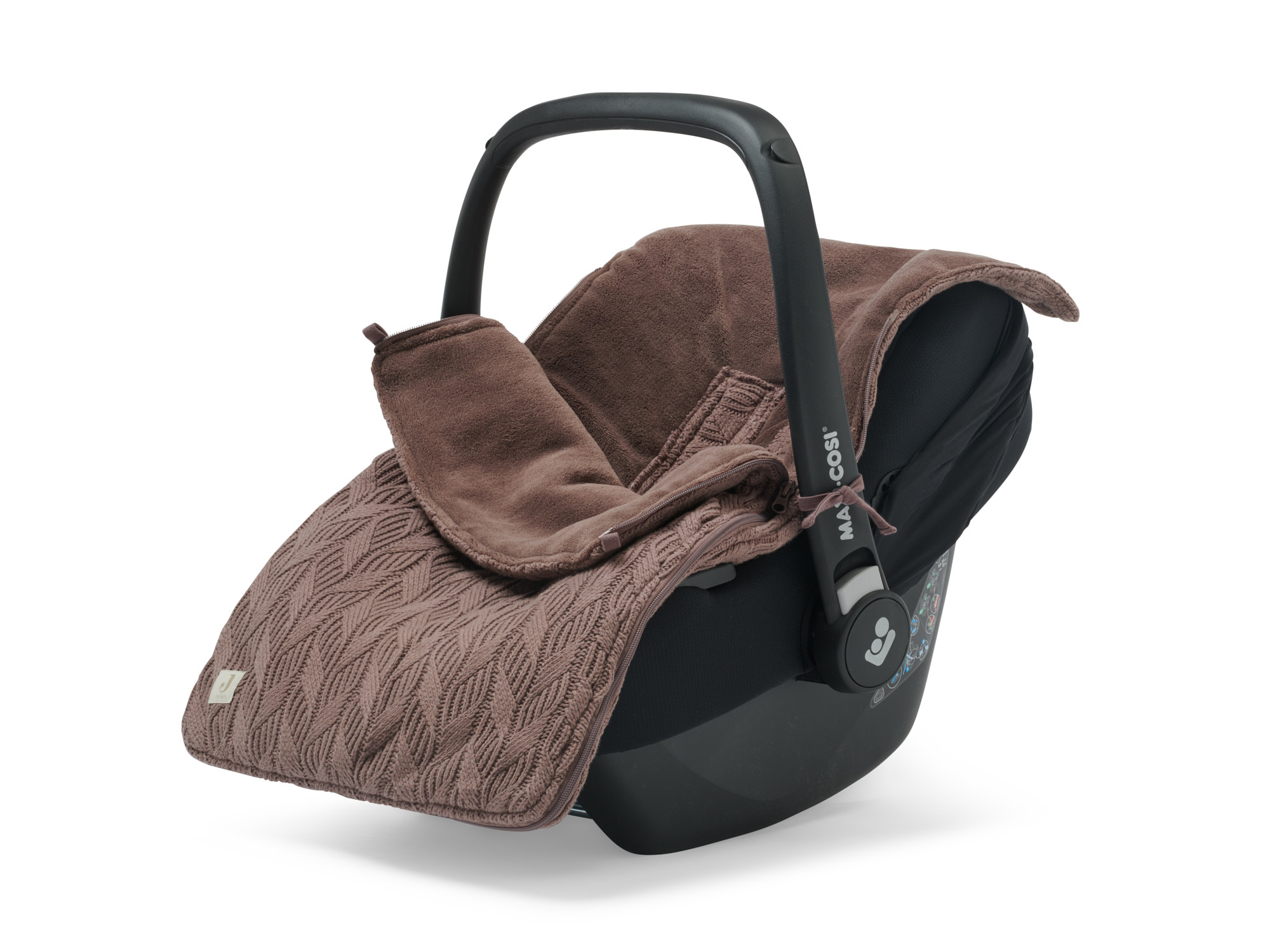 Jollein - Fußsack für Autositz/Kinderwagen Strick Chestnut