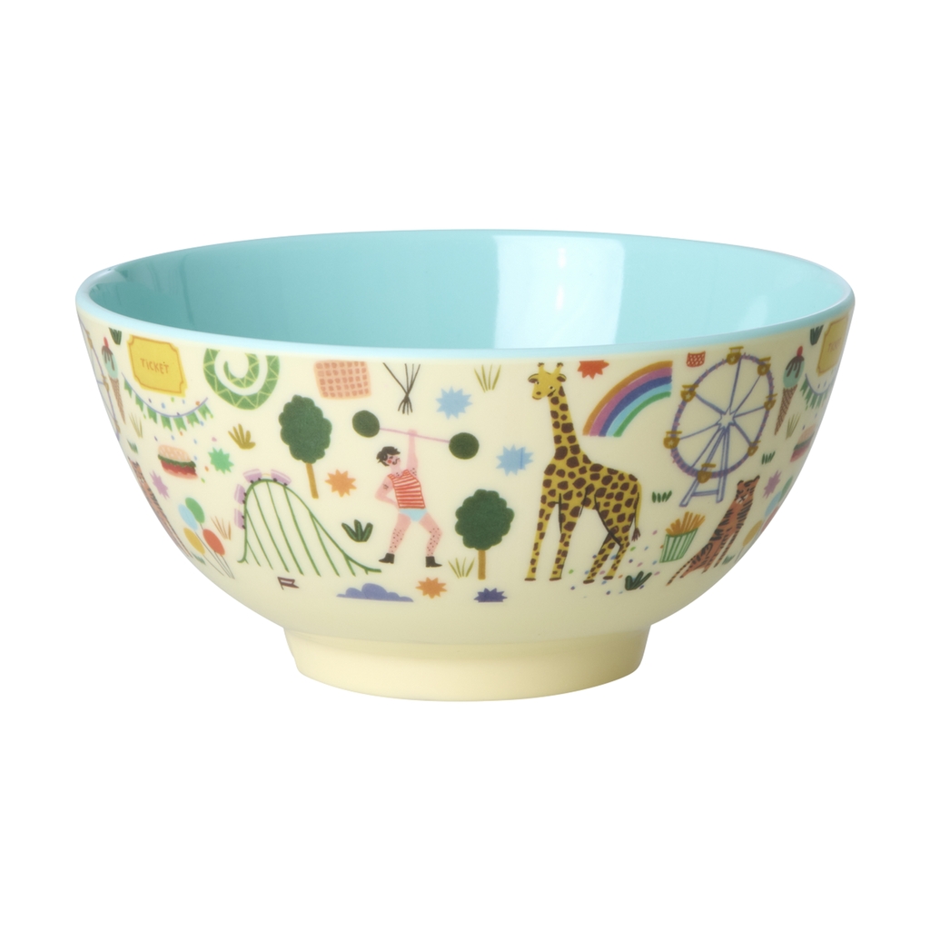 RICE - Schüssel aus Melamin Fun Fair Print Mint Medium RICE - Schüssel aus Melamin Fun Fair Print Mint Medium