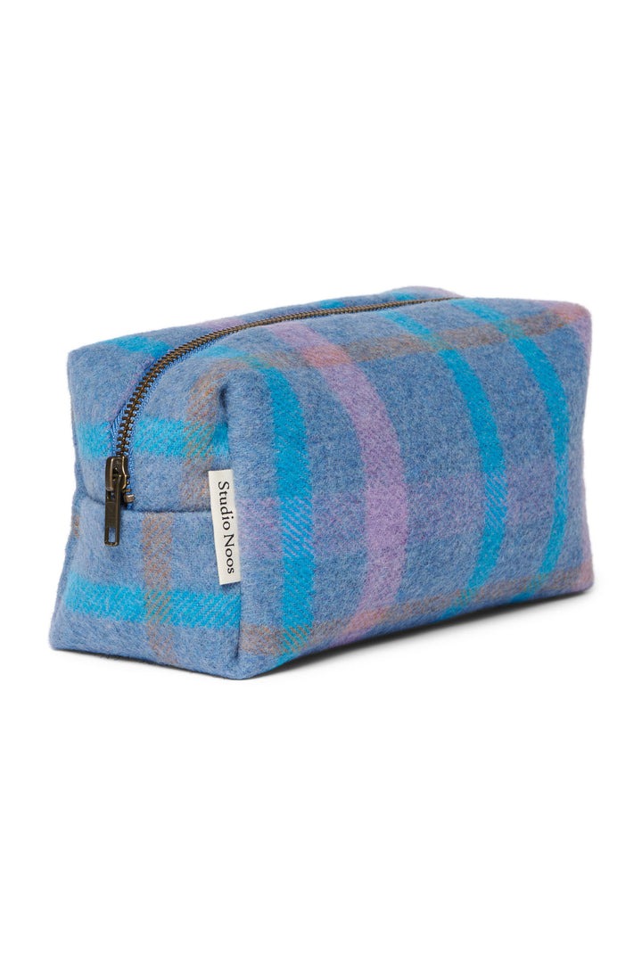 Studio Noos - Kulturbeutel Sky Blue Wool Checked