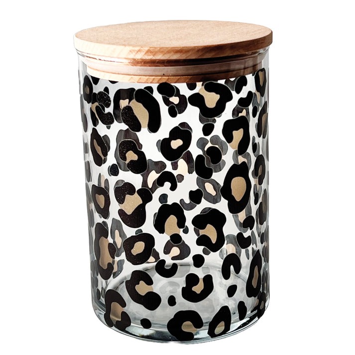 Wunderle - Vorratsglas Leoprint mit Holzdeckel