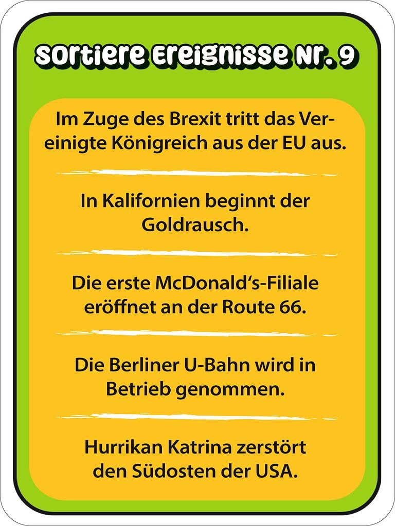 moses - Rätsel Snacks Wann war was?